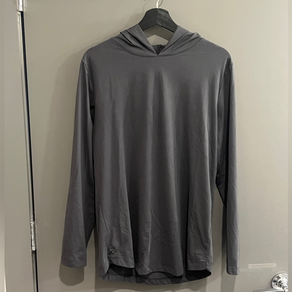 Cuts Clothing Hooded Curved Hem Tee - Graphite